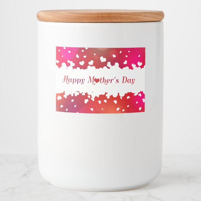 Happy Mother's Day Hearts Lebensmitteletikett (Vorderseite)