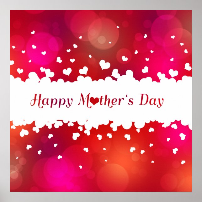 Happy Mother's Day Hearts Poster (Vorne)