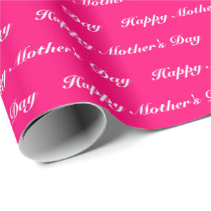Happy Mother's Day heiß rosa weiße Drehbuch elegan Geschenkpapier