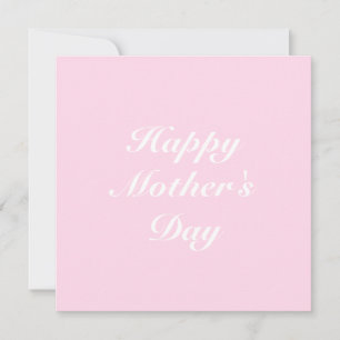 Happy Mother's Day hellrosa klassische Drehbuchsch Karte