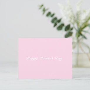Happy Mother's Day hellrosa weißen eleganten Drehb Postkarte