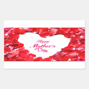 Happy Mother's Day - Herz geformt Rose Petals Rechteckiger Aufkleber