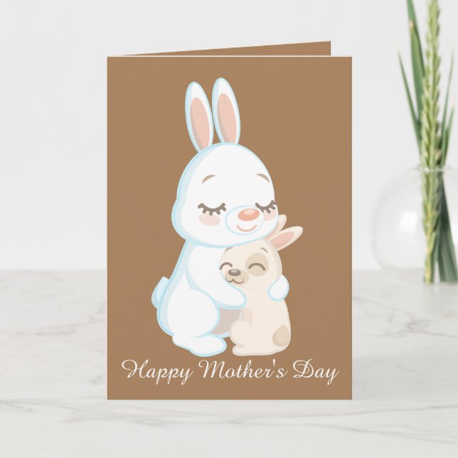 Happy Mother's Day Kaninchen Karte (Vorderseite)