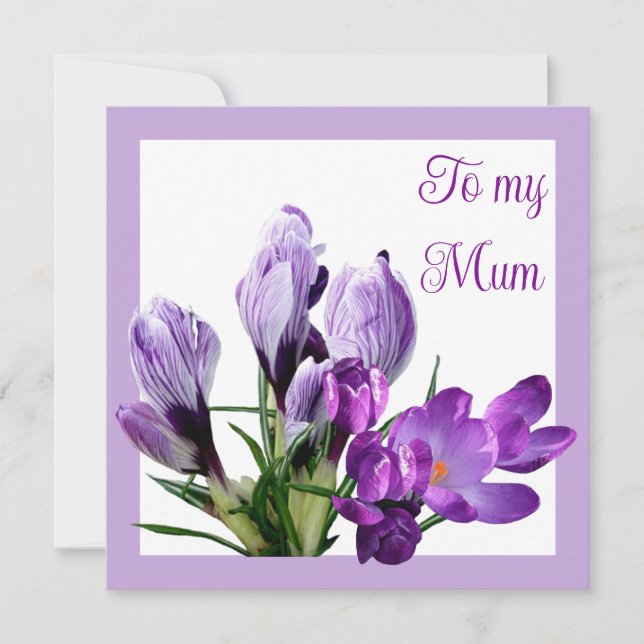 Happy Mother's Day lila floral hell bunt Karte (Vorderseite)