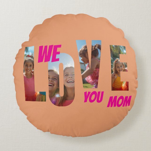 Happy Mother's Day Love Rundes Kissen (Vorderseite)