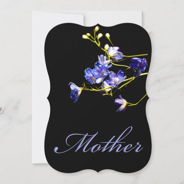 Happy Mother's Day Mama Blue Blumen Flat Card (Vorderseite)