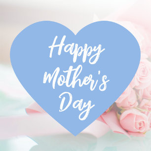 Happy Mother's Day Mama Niedliche Liebe Herz blau Herz-Aufkleber