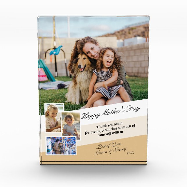 Happy Mothers Day Modern Foto Collage Display (Vorderseite)