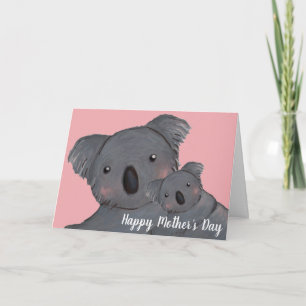 Happy Mother's Day niedlich koala mum & baby Karte