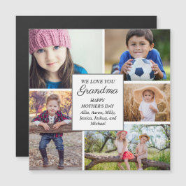 Happy Mother's Day Oma 5 Child Family Foto Magnetkarte