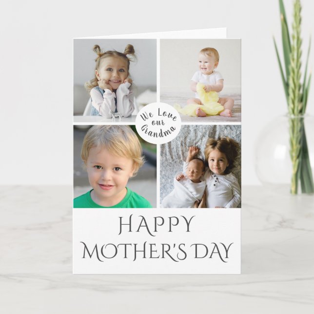 Happy Mother's Day Oma Foto Collage Karte (Vorderseite)