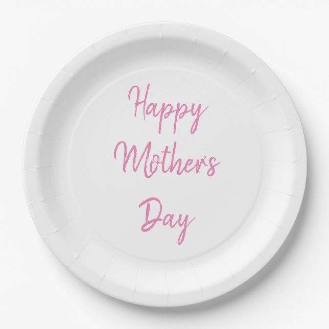 Happy Mother's Day Party 2024 Pink Simple Classy Pappteller (Vorderseite)