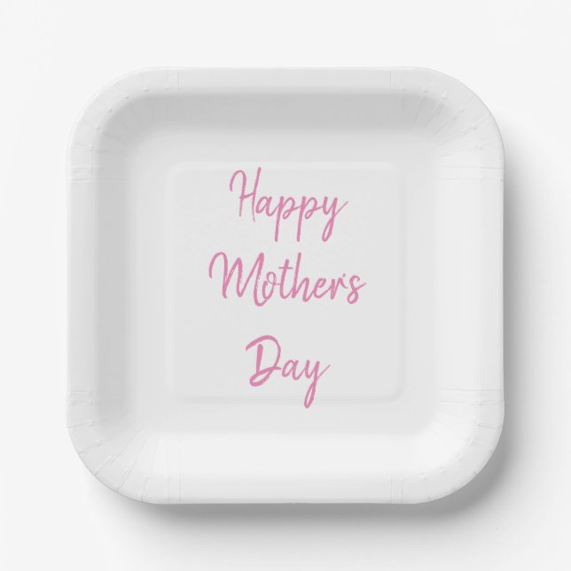 Happy Mother's Day Party 2024 Pink Simple Modern Pappteller (Vorderseite)