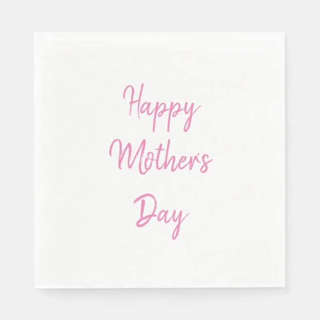 Happy Mother's Day Party Pink White Simple 2024 Serviette (Vorderseite)