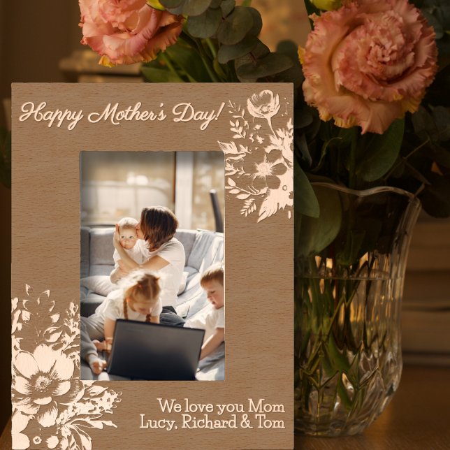 Happy Mother's Day Personalisiert Boho Floral Geätzte Rahmen (Von Creator hochgeladen)