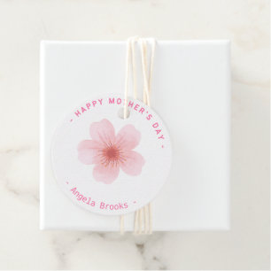 Happy Mother's day pink Blume weiß Geschenkanhänger