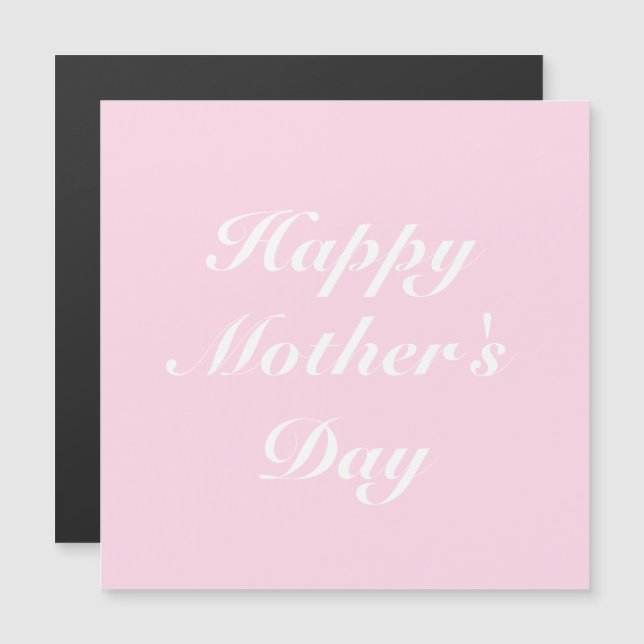 Happy Mother's Day pink elegante Magnetkarte (Vorne/Hinten)