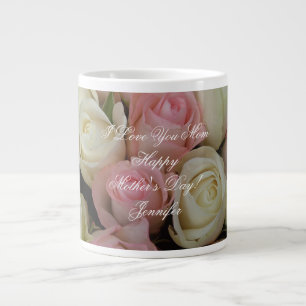 Happy Mother's Day Pink Roses Blumenfotografie Jumbo-Tasse