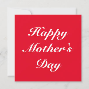 Happy Mother's Day red white script Mitteilungskarte
