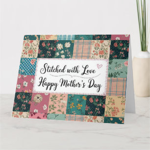 Happy Mother's Day - Retro Niedliches Quilt Muster Karte