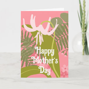 Happy Mother's Day rosa Blütenkarte Dankeskarte