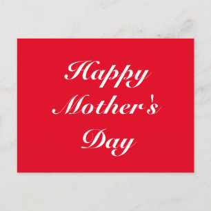 Happy Mother's Day Rot-weiße Drehbuch elegant chic Postkarte