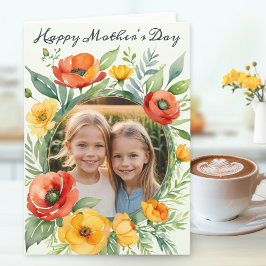 Happy Mother's Day Rustic Wildblume Custom Foto Feiertagskarte