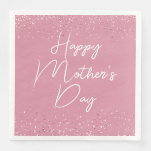 Happy Mother's Day Script auf Pink Serviette