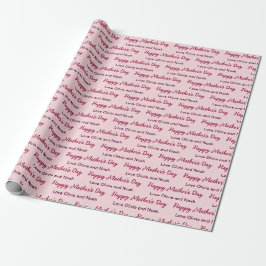 Happy Mother's Day Script blassrosa Name des Giver Geschenkpapier