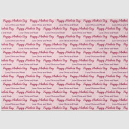 Happy Mother's Day Script blassrosa Name des Giver Seidenpapier