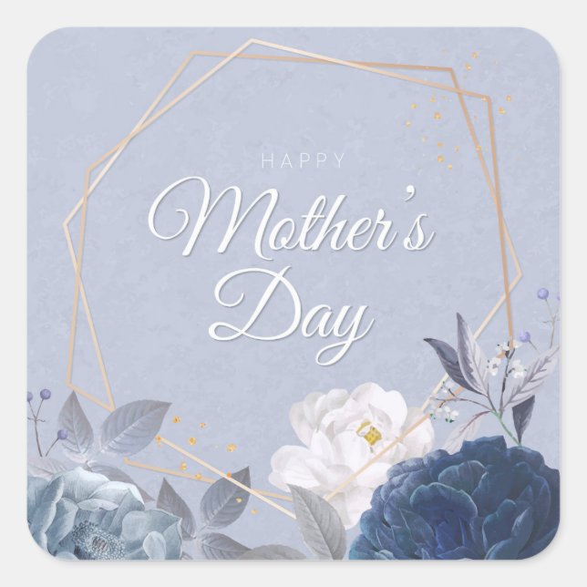 Happy Mother's Day Square Sticker (Vorderseite)