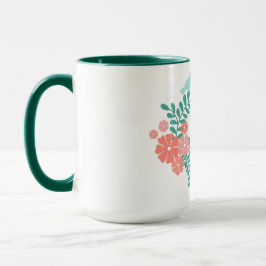 Happy mother's day text flowers and birds tasse