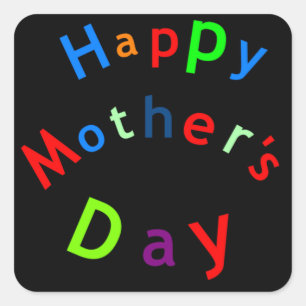 Happy Mothers Day Text Quadratischer Aufkleber