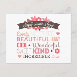 Happy Mother's day typography design Postkarte