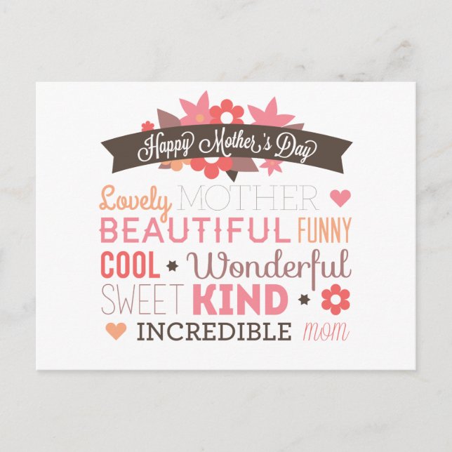 Happy Mother's day typography design Postkarte (Vorderseite)