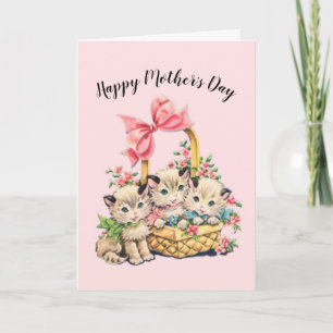 Happy Mother's Day Vintag Kittens Karte