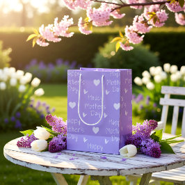 Happy Mother's Day Violetskript Mittlere Geschenktüte
