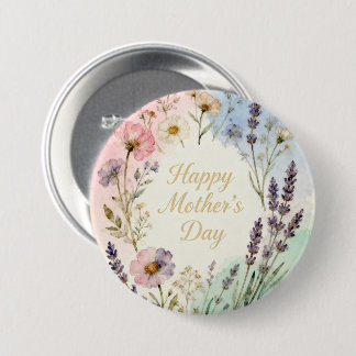Happy Mother's Day Wildflowers Button