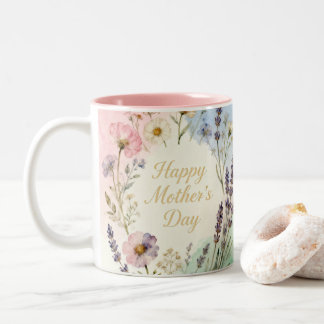 Happy Mother's Day Wildflowers Zweifarbige Tasse