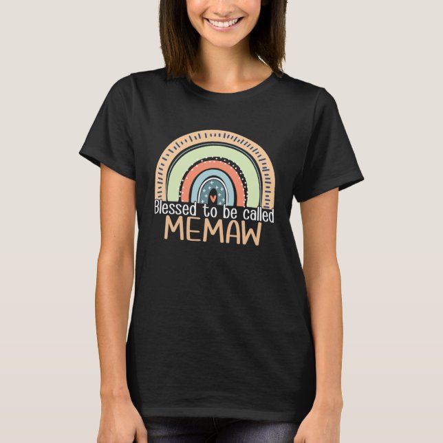 Happy Mothers Day Women Blessed To Be Called Memaw T-Shirt (Vorderseite)