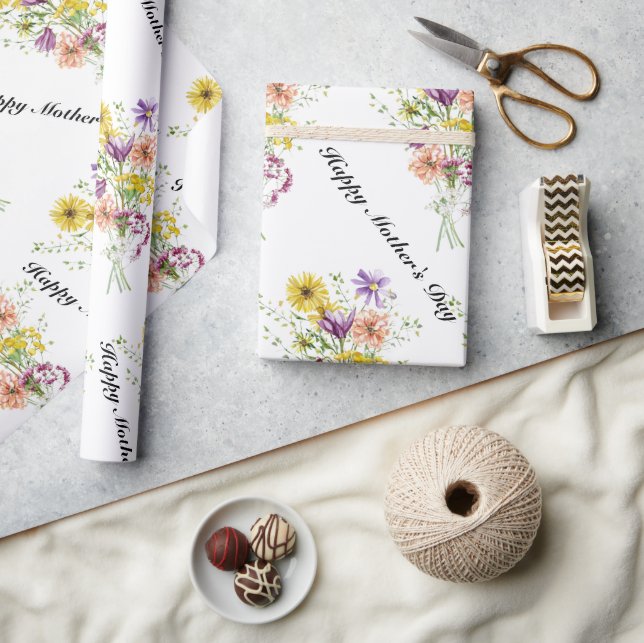 Happy Mothers day Wrapping Paper Geschenkpapier (Kunsthandwerk)