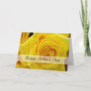 Happy mother's day yellow rose  greeting card. karte