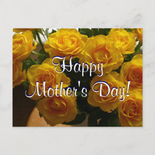 Happy Mother's Day Yellow Roses I Postkarte