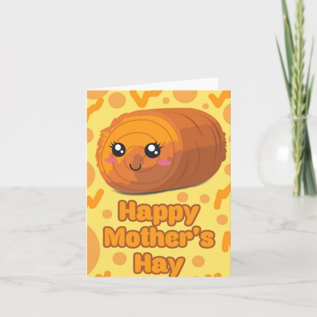 Happy Mother's Hay Puns Carte de fête des mères (Devant)