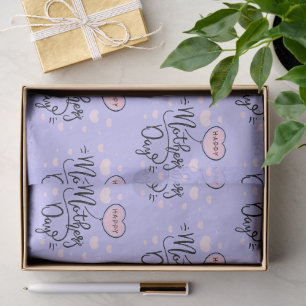 Happy Mother's Pink Hearts Day Modern Typografy Seidenpapier