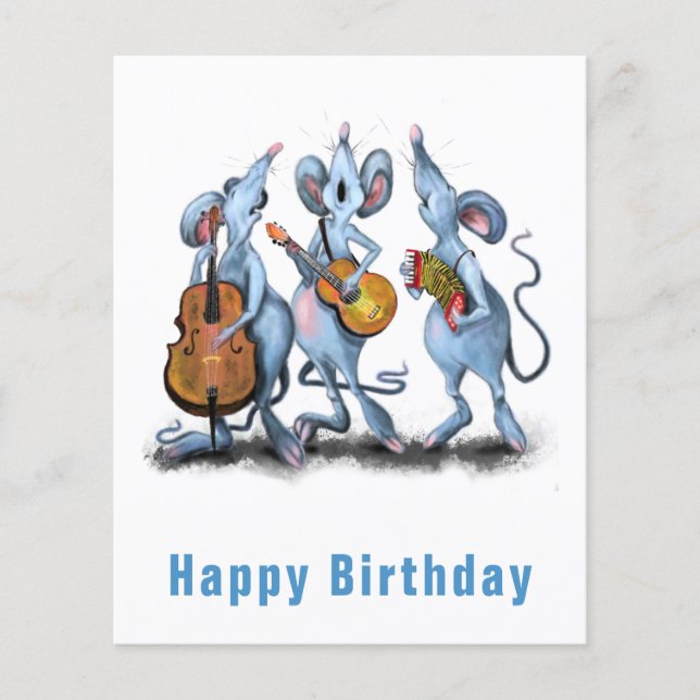 Happy Mouse Music Band Spaß Geburtstag Flyer (Vorne)