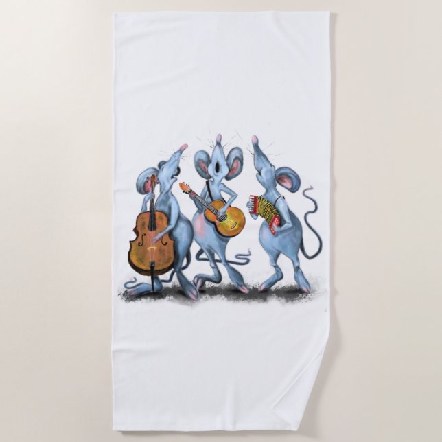 Happy Mouses Music Band Beach Handtuchspass Strandtuch (Vorderseite)