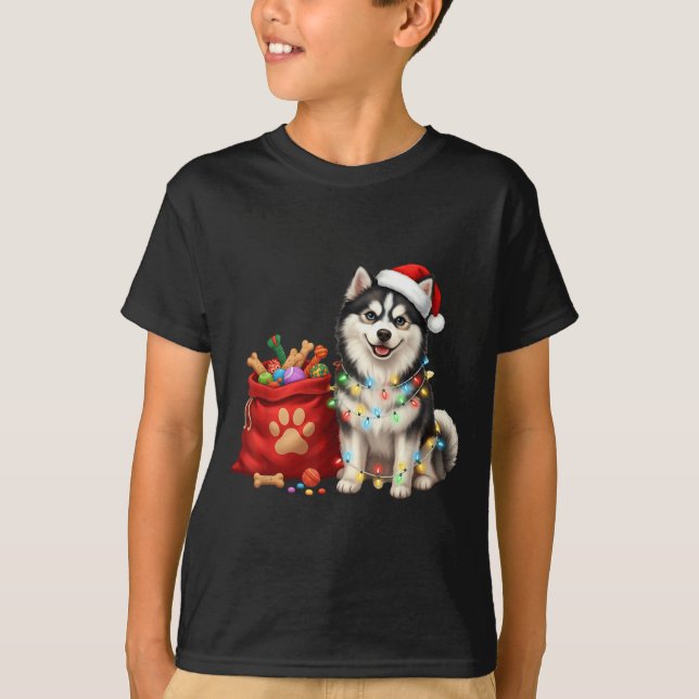 Happy Msky Christmas Lights Dog Mom Msky  T-Shirt (Vorderseite)