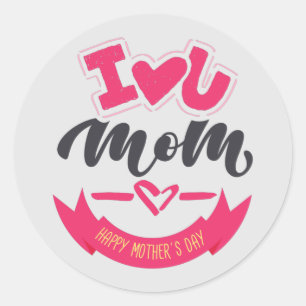Happy Mthers Day Best Mother Ever Runder Aufkleber