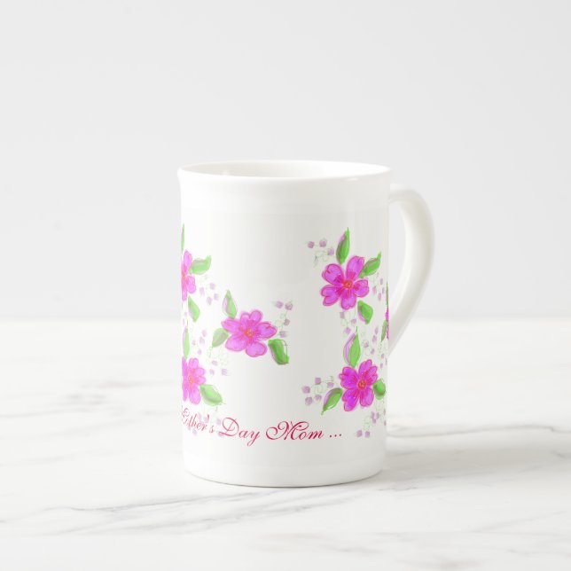 Happy Mthers Day Bone China Tasse (Vorderseite Rechts)